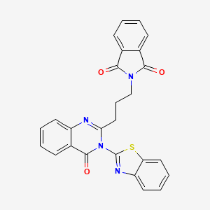molecular formula C26H18N4O3S B3537362 2-{3-[3-(1,3-benzothiazol-2-yl)-4-oxo-3,4-dihydro-2-quinazolinyl]propyl}-1H-isoindole-1,3(2H)-dione 