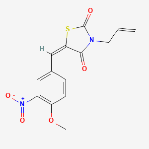 molecular formula C14H12N2O5S B3537372 3-allyl-5-(4-methoxy-3-nitrobenzylidene)-1,3-thiazolidine-2,4-dione 
