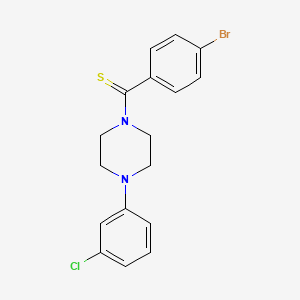 molecular formula C17H16BrClN2S B3537377 1-[(4-bromophenyl)carbonothioyl]-4-(3-chlorophenyl)piperazine 
