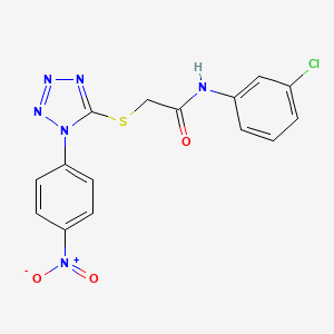 molecular formula C15H11ClN6O3S B3537383 N-(3-chlorophenyl)-2-{[1-(4-nitrophenyl)-1H-tetrazol-5-yl]thio}acetamide 