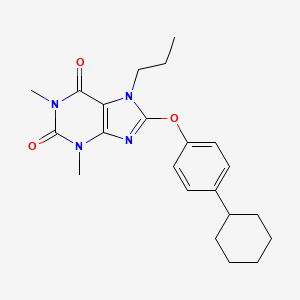 molecular formula C22H28N4O3 B3537389 8-(4-cyclohexylphenoxy)-1,3-dimethyl-7-propyl-3,7-dihydro-1H-purine-2,6-dione 
