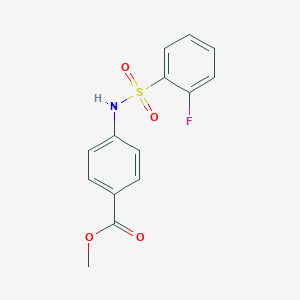 molecular formula C14H12FNO4S B353740 Methyl 4-[(2-fluorophenyl)sulfonylamino]benzoate CAS No. 557097-18-4