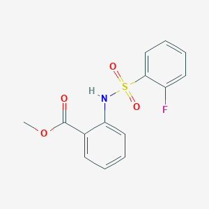 molecular formula C14H12FNO4S B353741 Methyl 2-[(2-fluorophenyl)sulfonylamino]benzoate CAS No. 924087-37-6