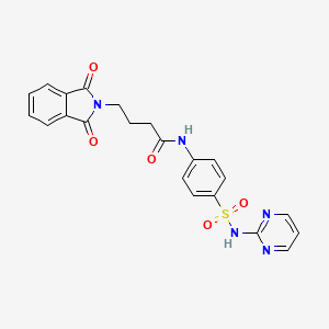 molecular formula C22H19N5O5S B3537411 4-(1,3-dioxo-1,3-dihydro-2H-isoindol-2-yl)-N-{4-[(2-pyrimidinylamino)sulfonyl]phenyl}butanamide 