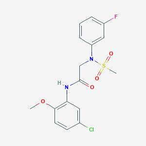 molecular formula C16H16ClFN2O4S B3537424 N~1~-(5-chloro-2-methoxyphenyl)-N~2~-(3-fluorophenyl)-N~2~-(methylsulfonyl)glycinamide 