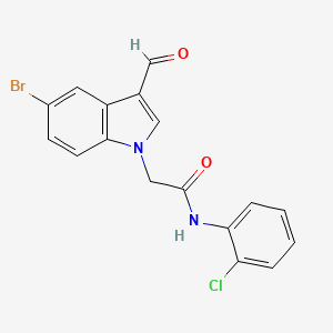 molecular formula C17H12BrClN2O2 B3537429 2-(5-bromo-3-formyl-1H-indol-1-yl)-N-(2-chlorophenyl)acetamide 