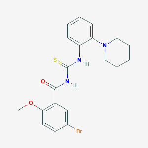5-bromo-2-methoxy-N-({[2-(1-piperidinyl)phenyl]amino}carbonothioyl)benzamide