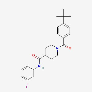molecular formula C23H27FN2O2 B3537441 1-(4-tert-butylbenzoyl)-N-(3-fluorophenyl)-4-piperidinecarboxamide 
