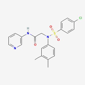 molecular formula C21H20ClN3O3S B3537446 N~2~-[(4-chlorophenyl)sulfonyl]-N~2~-(3,4-dimethylphenyl)-N~1~-3-pyridinylglycinamide 