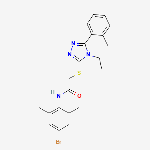 molecular formula C21H23BrN4OS B3537452 N-(4-bromo-2,6-dimethylphenyl)-2-{[4-ethyl-5-(2-methylphenyl)-4H-1,2,4-triazol-3-yl]thio}acetamide 