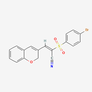 molecular formula C18H12BrNO3S B3537476 2-[(4-bromophenyl)sulfonyl]-3-(2H-chromen-3-yl)acrylonitrile 