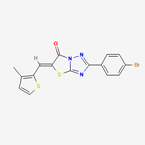 molecular formula C16H10BrN3OS2 B3537507 2-(4-bromophenyl)-5-[(3-methyl-2-thienyl)methylene][1,3]thiazolo[3,2-b][1,2,4]triazol-6(5H)-one 