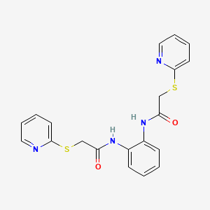 molecular formula C20H18N4O2S2 B3537520 N,N'-1,2-phenylenebis[2-(2-pyridinylthio)acetamide] 