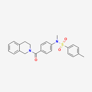 molecular formula C24H24N2O3S B3537538 N-[4-(3,4-dihydro-2(1H)-isoquinolinylcarbonyl)phenyl]-N,4-dimethylbenzenesulfonamide 