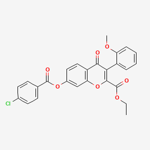 molecular formula C26H19ClO7 B3537567 ethyl 7-[(4-chlorobenzoyl)oxy]-3-(2-methoxyphenyl)-4-oxo-4H-chromene-2-carboxylate 