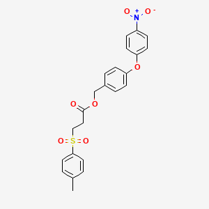 molecular formula C23H21NO7S B3537571 4-(4-nitrophenoxy)benzyl 3-[(4-methylphenyl)sulfonyl]propanoate 