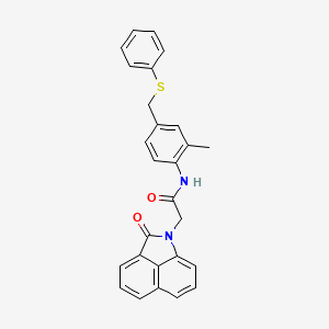 molecular formula C27H22N2O2S B3537588 N-{2-methyl-4-[(phenylthio)methyl]phenyl}-2-(2-oxobenzo[cd]indol-1(2H)-yl)acetamide 