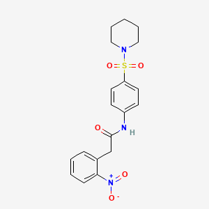 molecular formula C19H21N3O5S B3537599 2-(2-nitrophenyl)-N-[4-(1-piperidinylsulfonyl)phenyl]acetamide 