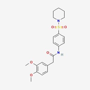 molecular formula C21H26N2O5S B3537614 2-(3,4-dimethoxyphenyl)-N-[4-(1-piperidinylsulfonyl)phenyl]acetamide 
