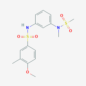 molecular formula C16H20N2O5S2 B3537622 4-methoxy-3-methyl-N-{3-[methyl(methylsulfonyl)amino]phenyl}benzenesulfonamide 