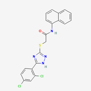 molecular formula C20H14Cl2N4OS B3537642 2-{[5-(2,4-dichlorophenyl)-4H-1,2,4-triazol-3-yl]thio}-N-1-naphthylacetamide 