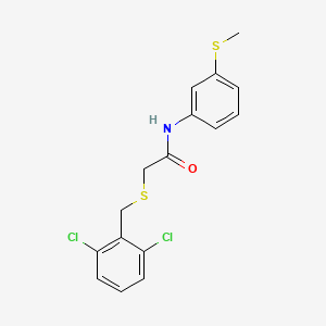molecular formula C16H15Cl2NOS2 B3537655 2-[(2,6-dichlorobenzyl)thio]-N-[3-(methylthio)phenyl]acetamide 