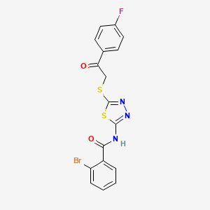 molecular formula C17H11BrFN3O2S2 B3537669 2-bromo-N-(5-{[2-(4-fluorophenyl)-2-oxoethyl]thio}-1,3,4-thiadiazol-2-yl)benzamide 
