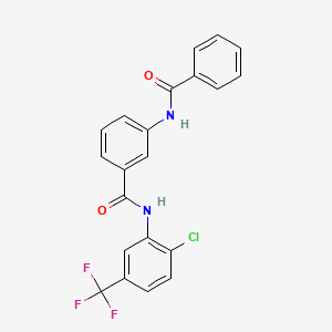 molecular formula C21H14ClF3N2O2 B3537671 3-(benzoylamino)-N-[2-chloro-5-(trifluoromethyl)phenyl]benzamide 
