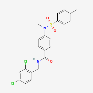 molecular formula C22H20Cl2N2O3S B3537680 N-(2,4-dichlorobenzyl)-4-{methyl[(4-methylphenyl)sulfonyl]amino}benzamide 