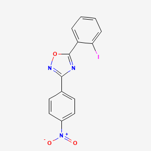 molecular formula C14H8IN3O3 B3537689 5-(2-iodophenyl)-3-(4-nitrophenyl)-1,2,4-oxadiazole 