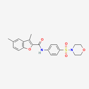 molecular formula C21H22N2O5S B3537691 3,5-dimethyl-N-[4-(4-morpholinylsulfonyl)phenyl]-1-benzofuran-2-carboxamide 