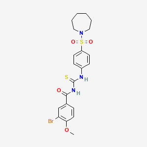 molecular formula C21H24BrN3O4S2 B3537711 N-({[4-(1-azepanylsulfonyl)phenyl]amino}carbonothioyl)-3-bromo-4-methoxybenzamide 