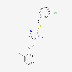 molecular formula C18H18ClN3OS B3537721 3-[(3-chlorobenzyl)thio]-4-methyl-5-[(2-methylphenoxy)methyl]-4H-1,2,4-triazole 