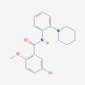 molecular formula C19H21BrN2O2 B3537736 5-bromo-2-methoxy-N-[2-(1-piperidinyl)phenyl]benzamide 