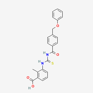 molecular formula C23H20N2O4S B3537740 2-methyl-3-[({[4-(phenoxymethyl)benzoyl]amino}carbonothioyl)amino]benzoic acid 
