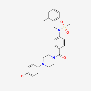 molecular formula C27H31N3O4S B3537752 N-(4-{[4-(4-methoxyphenyl)-1-piperazinyl]carbonyl}phenyl)-N-(2-methylbenzyl)methanesulfonamide 