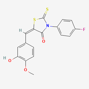 molecular formula C17H12FNO3S2 B3537764 3-(4-fluorophenyl)-5-(3-hydroxy-4-methoxybenzylidene)-2-thioxo-1,3-thiazolidin-4-one 