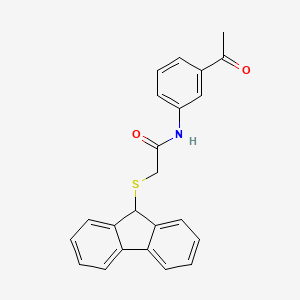 molecular formula C23H19NO2S B3537772 N-(3-acetylphenyl)-2-(9H-fluoren-9-ylthio)acetamide 