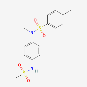 molecular formula C15H18N2O4S2 B3537777 N,4-dimethyl-N-{4-[(methylsulfonyl)amino]phenyl}benzenesulfonamide 
