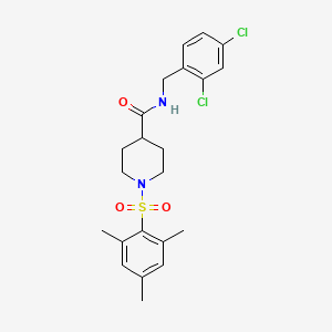 molecular formula C22H26Cl2N2O3S B3537782 N-(2,4-dichlorobenzyl)-1-(mesitylsulfonyl)-4-piperidinecarboxamide 