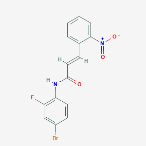 molecular formula C15H10BrFN2O3 B3537804 N-(4-bromo-2-fluorophenyl)-3-(2-nitrophenyl)acrylamide 