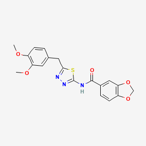 molecular formula C19H17N3O5S B3537822 N-[5-(3,4-dimethoxybenzyl)-1,3,4-thiadiazol-2-yl]-1,3-benzodioxole-5-carboxamide 