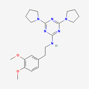 molecular formula C21H30N6O2 B3537828 N-[2-(3,4-dimethoxyphenyl)ethyl]-4,6-di-1-pyrrolidinyl-1,3,5-triazin-2-amine 