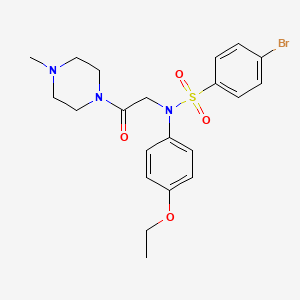 molecular formula C21H26BrN3O4S B3537830 4-Bromo-N-(4-ethoxy-phenyl)-N-[2-(4-methyl-piperazin-1-yl)-2-oxo-ethyl]-benzenesulfonamide 