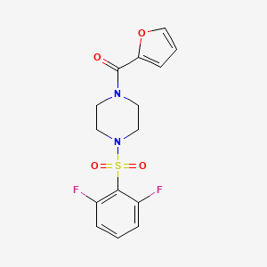 molecular formula C15H14F2N2O4S B3537842 1-[(2,6-difluorophenyl)sulfonyl]-4-(2-furoyl)piperazine 