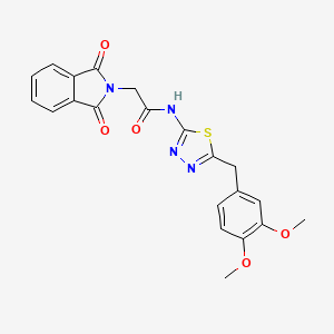 molecular formula C21H18N4O5S B3537845 N-[5-(3,4-dimethoxybenzyl)-1,3,4-thiadiazol-2-yl]-2-(1,3-dioxo-1,3-dihydro-2H-isoindol-2-yl)acetamide 