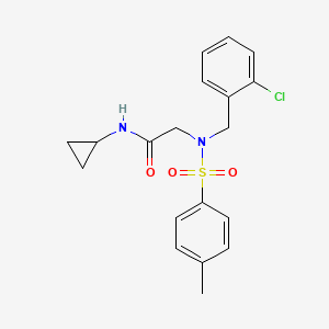 molecular formula C19H21ClN2O3S B3537852 N~2~-(2-chlorobenzyl)-N~1~-cyclopropyl-N~2~-[(4-methylphenyl)sulfonyl]glycinamide 