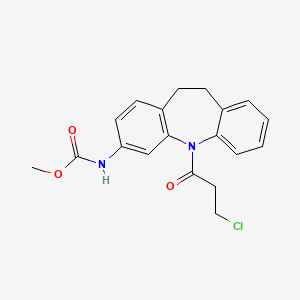molecular formula C19H19ClN2O3 B3537860 methyl [5-(3-chloropropanoyl)-10,11-dihydro-5H-dibenzo[b,f]azepin-3-yl]carbamate 