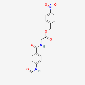 molecular formula C18H17N3O6 B3537866 4-nitrobenzyl N-[4-(acetylamino)benzoyl]glycinate 