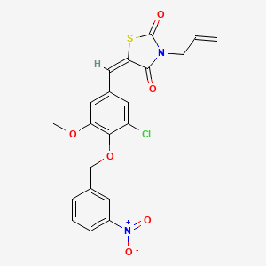 molecular formula C21H17ClN2O6S B3537883 3-allyl-5-{3-chloro-5-methoxy-4-[(3-nitrobenzyl)oxy]benzylidene}-1,3-thiazolidine-2,4-dione 